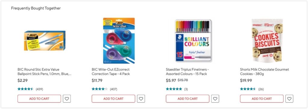 Staples product recommendation
