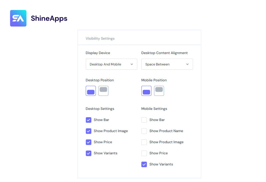 How To Display Shopify Sticky Add To Cart Bar Visibility Settings