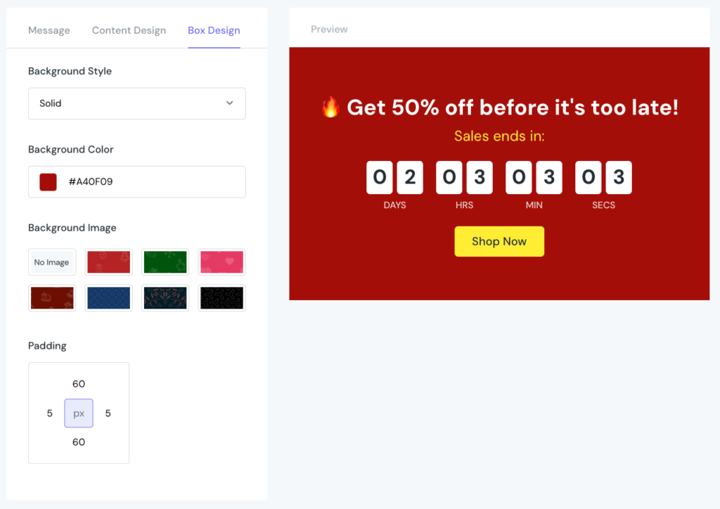 How to show Shopify Countdown Timer on multiple pages - box design