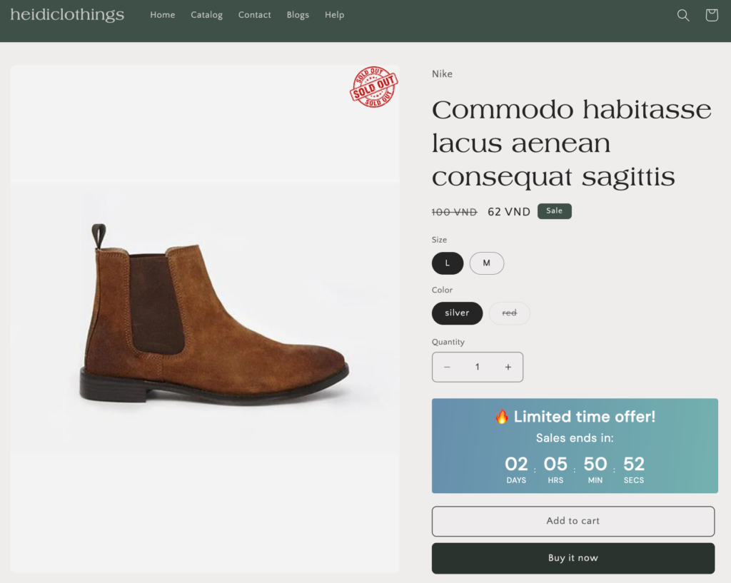 How to show Shopify Countdown Timer on product page