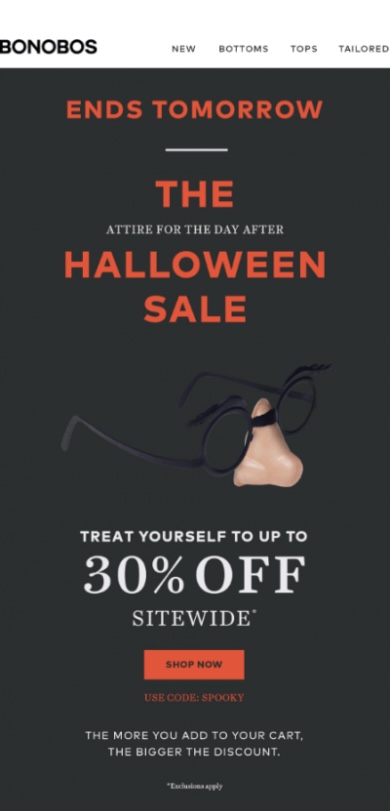 bonobos-halloween-flash-sale-email-campaign